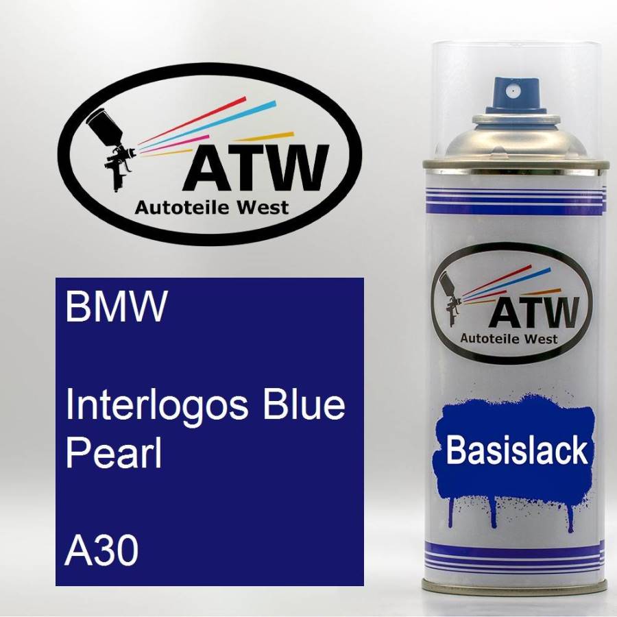 BMW, Interlogos Blue Pearl, A30: 400ml Sprühdose, von ATW Autoteile West.